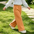 thumbnail image 4 of Girls Relaxed Fit Wide Leg Pants High Elastic Waist Loose Trousers Casual Daily Wear Bottoms for Teen 1-7Y, 4 of 9