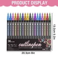 thumbnail image 3 of FENGGHAO 36 Pack Double Line Outline Pens, 1.5ml Glitter Gel Pens Set with Water-Based Ink for Adult Coloring Books Scrapbooking Journaling Drawing Craft, 3 of 5