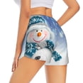 thumbnail image 2 of Uemuo Christmas Snowman In The Snow Pattern Women's Athletic Shorts High Waisted Running Shorts with Liner Pockets Gym Elastic Workout Shorts-XX-Large, 2 of 9