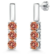 Gem Stone King 925 Sterling Silver Ecstasy Mystic Topaz Drop Dangle Earrings for Women | 3.00 Cttw | Gemstone November Birthstone | Round 5MM