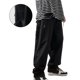 thumbnail image 4 of Pantalones de bolsillo para hombre de gran tamaño con bolsillos traseros pantalones largos rectos sueltos de gran tamaño para citas masculinas negro 2XL, 4 of 8
