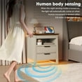 thumbnail image 3 of Rresyet Nightstand with Sensor LED Light and Charging Station, 24" Tall End Table with 3 Drawers, Modern Night Stand with Storage, Wooden Bedside Table for Bedroom. (White), 3 of 6