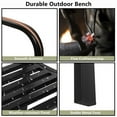 thumbnail image 6 of Black Welcome Design Outdoor Bench 750LB Capacity - Powder-Coated Iron & PVC Patio Seating for Garden, Porch, Deck, 6 of 9
