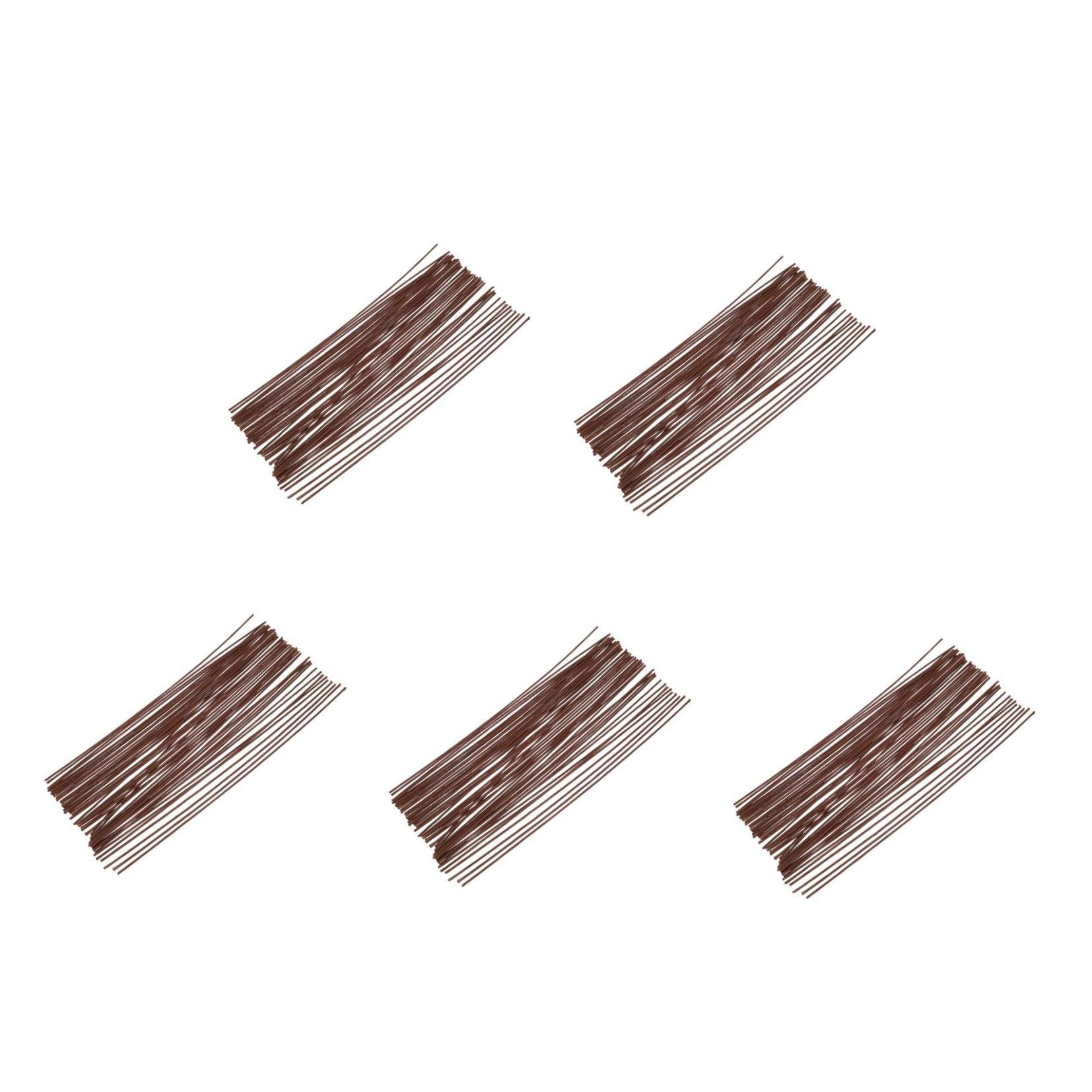 FRCOLOR 250 Pcs Floral Stems Wire Brown DIY Crochet Flower Sticks Wire Stick Artificial Flower Stems for DIY Flower Arrangements Bouquets