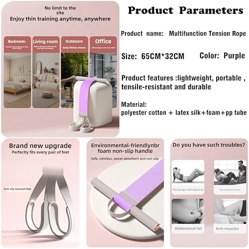 2025 New Yoga Pedal Resistance Fabric Band with Handles Anti-Broken Elastic Sit Up Pull Rope for Strength Training 120lb Full-Body Excercise Band Portable Unisex Resistance Exercise Bands