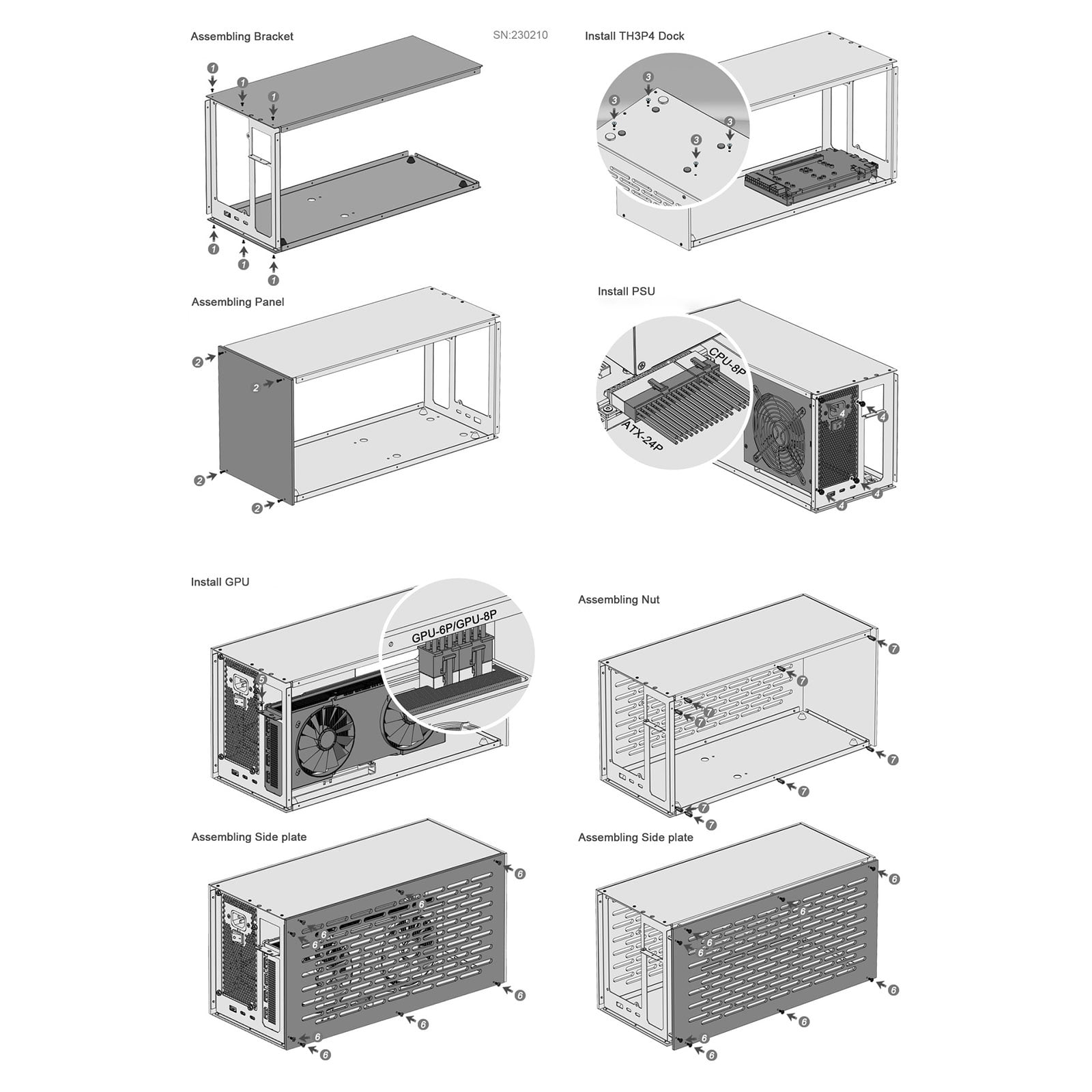1Set TH3P4G3 Metal Housing Box Gaming GPU Expansion Case with Bracket Enhancing Graphics Capabilities