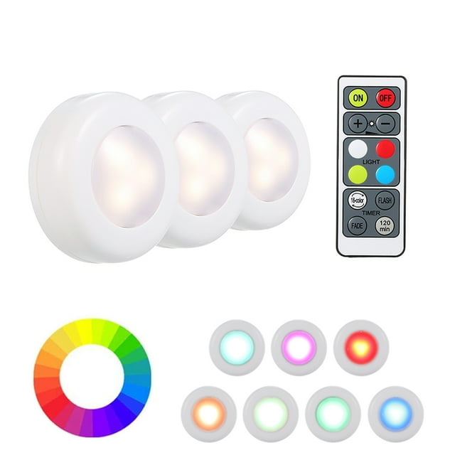 Amdohai Lampe à DEL RVB sous Armoire avec Rondelle, Lot de 3