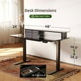thumbnail image 6 of Innovar Glass Top Electric Standing Desk,48'' L X 24" W Tempered Glass Adjustable Height Desk with LED & USB Ports, Sit to Stand up Desk with 3 Drawers,Rising Computer Desk,Black, 6 of 7