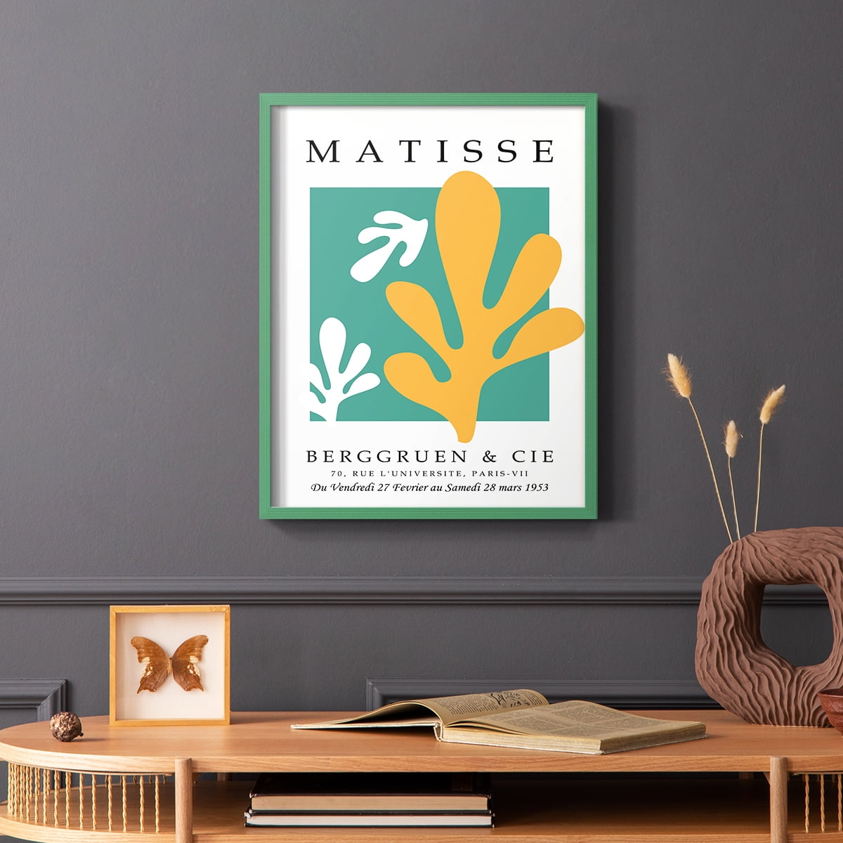 Matisse CCCXLIV in Green Solid Wood 16 x 20 Framed Print
