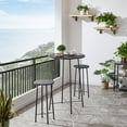 thumbnail image 2 of VECELO 3-Piece Bar Table Set with 2 Stools, Space Saving Round Pub Table Set for Breakfast Nook, Bistro, Dining Room, Kitchen, Black, 2 of 9