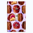 thumbnail image 1 of Metal Light Switch Wall Plate Outlet Cover (Coffee Mocha Candy Bean Toffee Swirl Purple Heart - Single Toggle), 1 of 2