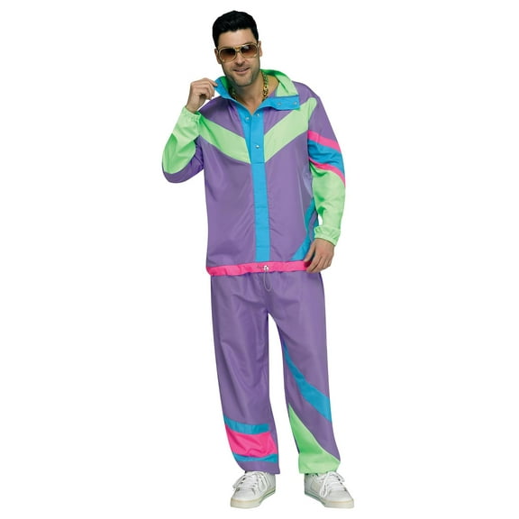 Hip 80's Retro Sweat Track Suit Adult Mens Costume Standard Size