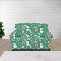 XYZCANDO Christmas Snowman Stretch Armchair Sofa Slipcover 1 Piece Sofa Cover 2 Seater Soft Couch Cover Washable Furniture Covers