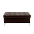 thumbnail image 2 of OakvillePark Tiverton Faux Leather Upholstered Ottoman, Brown, 2 of 4