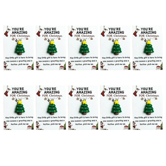 Uuiauoio Ensemble de Cartes de Noël 10 Pcs avec Design Festif Cartes de Vœux Étiquettes de Message de Vacances Accessoires de Rangement et Cadeaux Saisonniers