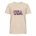 thumbnail image 3 of Tops for Men Plus Size Short Sleeve Independence Day Round-Neck Print Casual Blouses Beige XXXXXL, 3 of 4