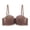 Coffee, variant on Women's Ruched Front Lace Balconette Bra - Underwire Half-Cup Bandeau with Scalloped Trim for Natural Cleavage & Push-Up Support