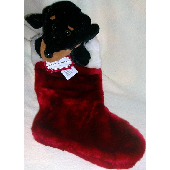 Christmas Holiday, Santa Sock, Plush Puppy Dog, Decorative New
