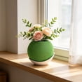 thumbnail image 4 of Woven Textured Two-Tone Small Flower Pot Decorative Bonsai Planter With Saucer For Living Room Home Desk, 4 of 6