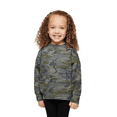 thumbnail image 4 of Rabbit Skins Toddler Fleece Crewneck Sweatshirt, Soft & Durable Kids Sweatshirt, Vintage Camo,7, 4 of 5