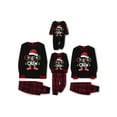 thumbnail image 2 of Christmas Family Pajamas Matching Set,Xmas Long Sleeve Letters Print T-shirt with Plaid Pants Sleepwear Loungewear, 2 of 6