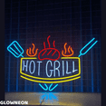 thumbnail image 2 of Glowneon Hot Grill Neon Sign, Barbecue Grill Bar Led Sign, BBQ Light, 2 of 5