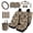 Camouflage Forest Pattern, variant on 16PCS Car Seat Cover Full Set, with Comfy Steering Wheel Cover, Leopard Theme Car Coasters, Suitable for Daily Van and Auto Interior