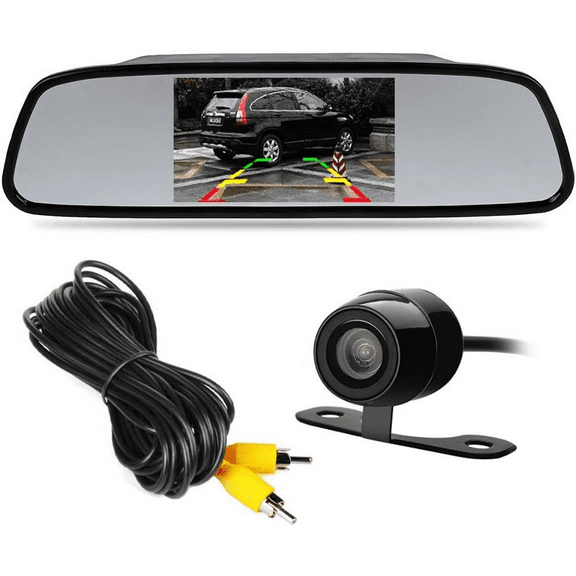 4.3" TFT LCD Car Rear View Mirror Monitor Kit Waterproof Mini Backup Reverse Reversing Camera 170 ° For Car/Vehicle