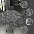thumbnail image 5 of Medieval Castle Stone Wall Brick Rock Halloween Waterproof Picnic Patio Party Round Table Cloth Cover Decorations Fabric 60 Inch Circular Tablecloth For 20-47 Inch Home Dining Room Kitchen Decor, 5 of 6