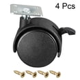 thumbnail image 2 of Swivel Casters 2 inch Nylon 360 Degree Top Plate Caster Wheels with Brake 4Pcs, 2 of 6