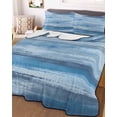 thumbnail image 3 of Quilts Twin Size Bedding Set, Blue Grey Ombre Lightweight Quilted Comforter, Vintage Shabby Gray Abstract Art Soft Reversible Bedspread Coverlet with Pillow Covers for All Season, 68" x 86", 3 of 7