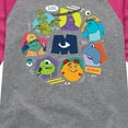 thumbnail image 3 of Monsters Inc. - Monster Character Circle - Toddler & Youth Girls Raglan Graphic T-Shirt, 3 of 5