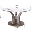 thumbnail image 3 of JERFIT 53 inch Round Dining Table with Lazy Susan, White Sintered Stone Kitchen Table for 8-10 Seats, Modern Industrial Restaurant Table with Heat & Scratch Resistant Top, 3 of 9