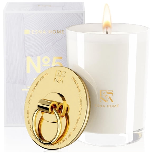 ESNA HOME Bougies Parfumées d'Aromathérapie / Huile Essentielle de Lavande / Bougies Blanches de Soja Brûlantes de 50 Heures / Cadeau Unique pour Maman / Bougie Décorative pour la Maison Parfumée