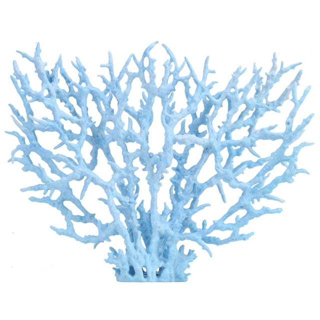 Artificial Plastic Coral Plant Vivid Aquarium Fish Tank Decoration Blue Large