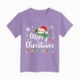 thumbnail image 5 of sdbrld Girls Christmas Shirt Kids Graphic T-Shirt Funny Xmas Holiday Tee Tops Fall Purple Sizes 7-8 Years, 5 of 6