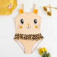 thumbnail image 5 of CAIXIA Girls One Piece Swimsuit Tie-Straps Bathing Suit for Girls Cute Printed Crossback Ruched Girl Swimsuit Kids Quick Dry Padded Swimwear,130, 5 of 7