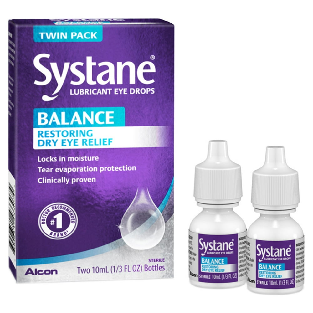 Systane Lubricating Eye Drops for Dry Eyes Symptoms, 2 x 10mL TWIN