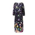 thumbnail image 4 of Robes Décontractées for Femmes 2023 Tendance Robe Longue Aguichant Imprimée Numérique Col en V avec Poches Robe à Manches Longues Robes de Bal for Adolescentes sur Clearance, 4 of 5