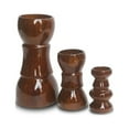 thumbnail image 5 of House of Avana 3-Piece Hand-Carved Wood Minaret Candle Holders in Plum Brown, 5 of 5