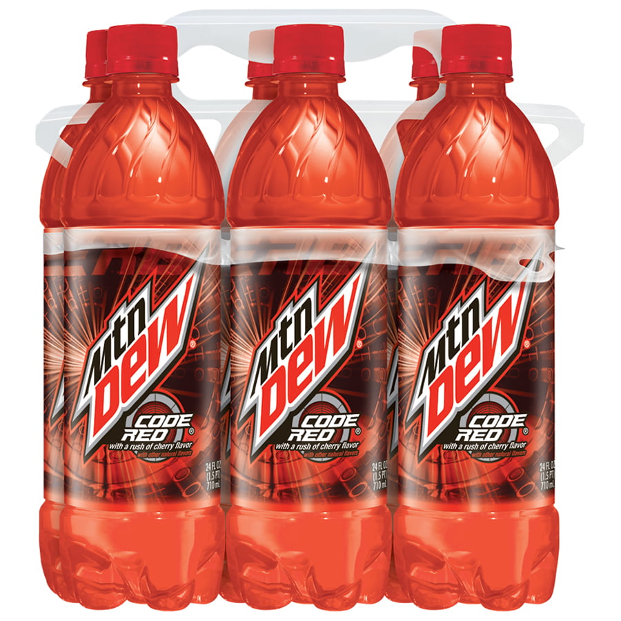 Mountain Dew Code Red Cherry Soda 6 24 Fl Oz Bottles Walmart Com Walmart Com