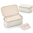 thumbnail image 1 of Organizador para joyas Vlando Travel con 12 bolsas, color blanco roto, 1 of 7