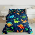 thumbnail image 2 of jejeloiu Colorful Dinosaur Dino Bedding Comforter Set,Cartoon Animal Twin Comforter Sets,Abstract Green Cactus Bedding Set For Boys,Ultra Soft Home Decor Reversible,2-Piece, 2 of 8