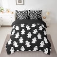 thumbnail image 2 of jejeloiu Cute Ghost Bedding Comforter Set 7 Pieces,Happy Halloween Full Bedding Set,White Black Fitted Sheet Flat Sheet For Children,Breathable Home Decor Reversible, 2 of 8