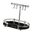 thumbnail image 2 of Soporte de joyería Soporte Bandeja de joyería Bandeja de tocador con 4 ganchos Plato de anillo para collares Pendientes de perfume Relojes Regalo de Negro, 2 of 8