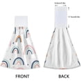 thumbnail image 4 of SKYSONIC 2 Pcs Hanging Hand Towels, Soft Absorbent Watercolor Rainbow Towel for Kitchen Bathroom, 12"x17", 4 of 7