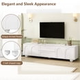 thumbnail image 5 of EUROCO 69.6" Modern TV Stand,Modern Entertainment Center with 2 Drawers,2 Storage Cabinets,5 Iron Round Legs and Rebound Device,Media Console Table for TVs Up to 75",White, 5 of 8