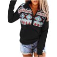 thumbnail image 1 of Sudadera con estampado étnico de manga larga con cuello redondo y manga larga suelta divertida Vintage para mujer Pompotops gfhjh3647, 1 of 6