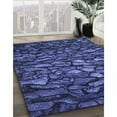 thumbnail image 3 of Ahgly Company Machine Washable Indoor Round Transitional Midnight Blue Area Rugs, 7' Round, 3 of 7