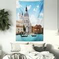 thumbnail image 3 of Venice Tapestry, Grand Canal And Basilica Santa Maria Della Salute Italian Architecture, Wall Hanging for Bedroom Living Room Dorm Decor, 60W X 80L Inches, Blue White Pale Coffee, by Ambesonne, 3 of 5